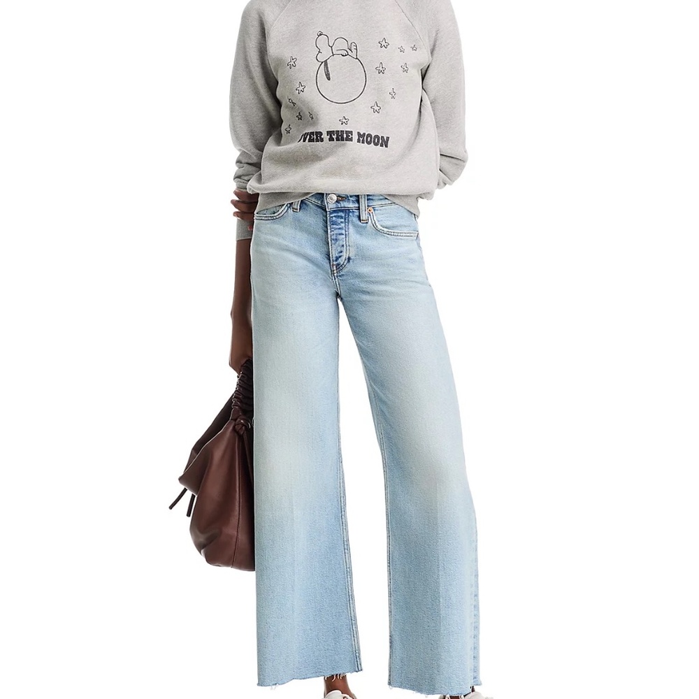 RE/DONE Mid Rise Wide Leg Ankle Jeans in Undertow